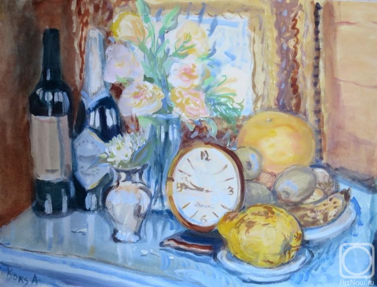Koks Aleksandra. Still life with a clock