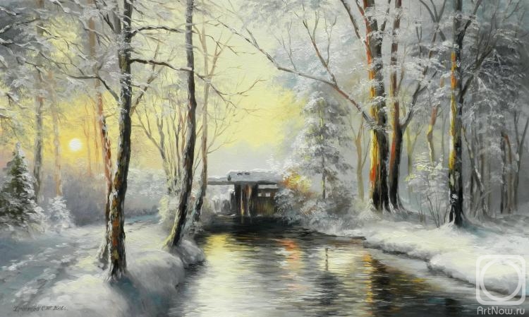 Khrapkova Svetlana. Winter forest at dawn