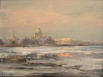 Solovev Alexey Sergeevich. Ice at Neva River
