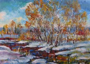 First snow (Winter Stream Painting). Kruglova Svetlana