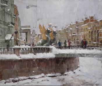 In the city of snow. Bank Bridge. St.Petersburg. Galimov Azat