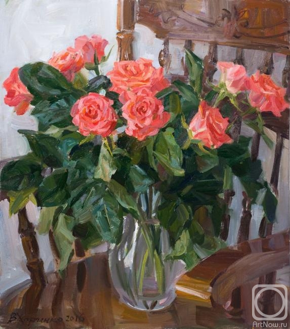 Kharchenko Victoria. Bouquet in the glass jug
