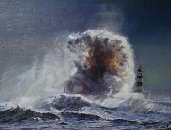 The struggle of the lighthouse and the elements. Balaganskiy Yaroslav