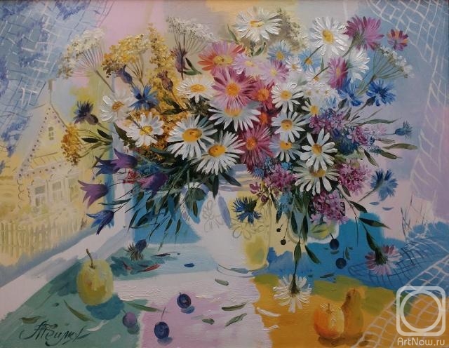 Akimov Vladimir. July daisies