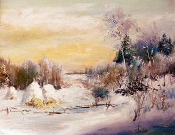 Winter landscape with Stozhkov. Lednev Alexsander