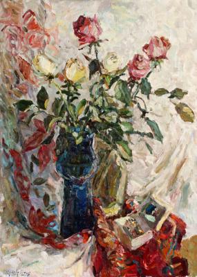 Still life with roses (Still Life In Pink Drapery). Zhukova Juliya