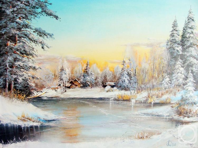 Lednev Alexsander. Landscape with frozen river