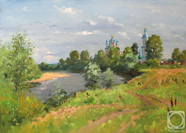 Alexandrovsky Alexander. Riverbank Moksha. Summer day