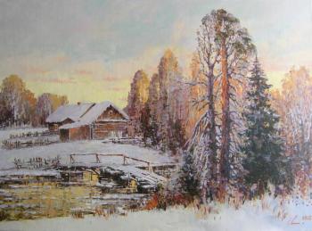 A winter landscape (Log Cabin). Malykh Evgeny