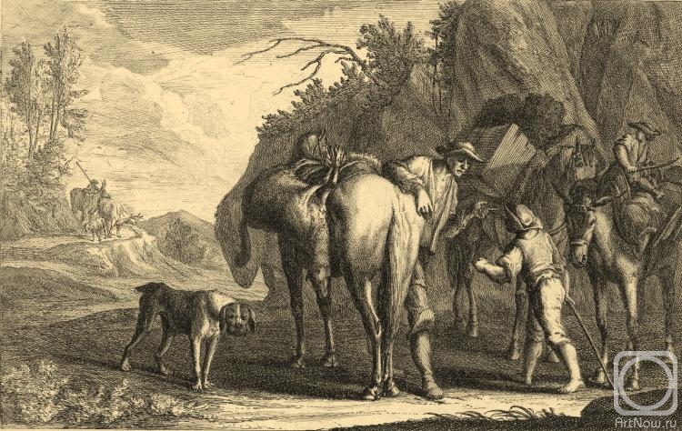 Kolotikhin Mikhail. Hunters with horses and their prey