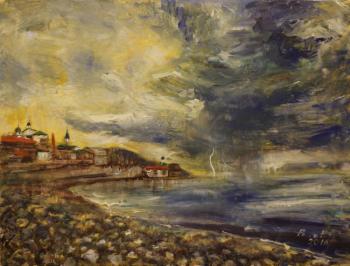 The storm over Mount Athos. Rakhmatulin Roman