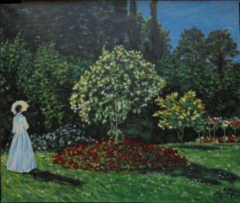 "Lady in the garden" Claude Monet. Vasileva Lyudmila