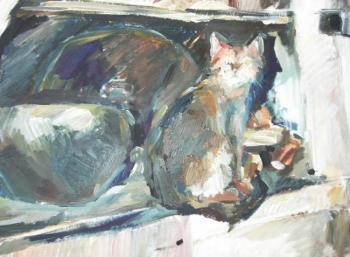 Cat on the stove. Efimova Ulya
