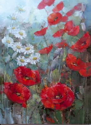 Daisies and poppies. Alecnovich Gennady