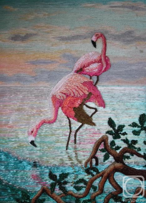 Dyachenko Alyena. Pink flamingos