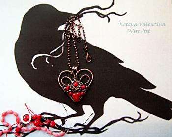 Pendant with coral beads. Kotova Valentina