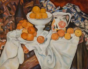 Still life with apples and oranges (P.Sezanne copy). Zhukov Alexey