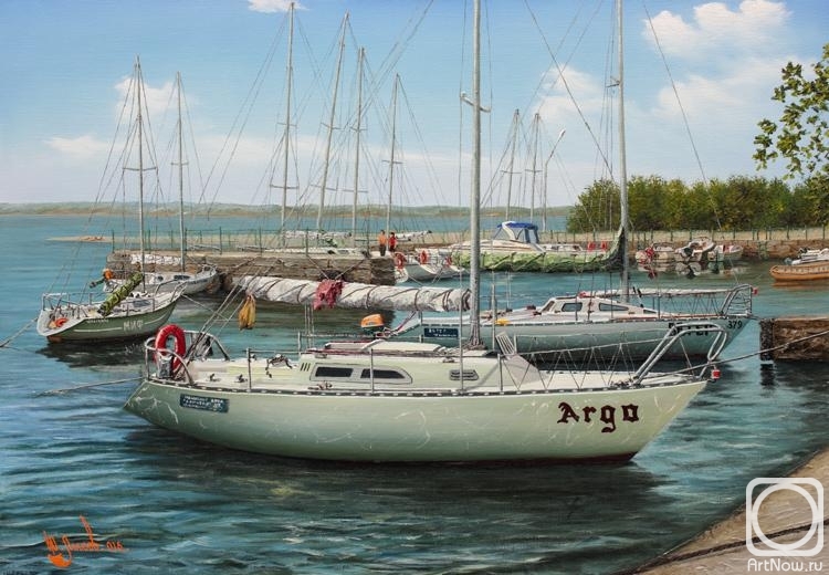 Lysov Yuriy. Yachts at a mooring