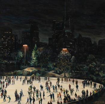 Skating rink in Central park. Levin Andrey