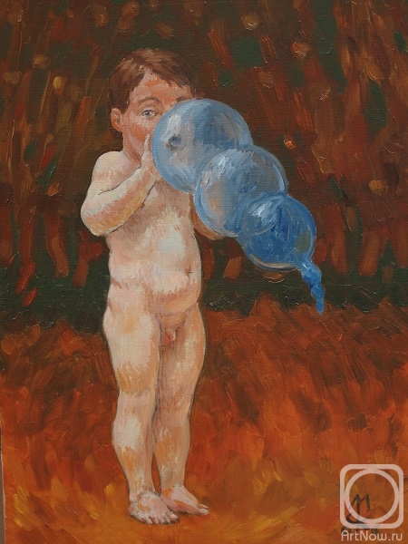 Malutov Sergey. The Kid Inflating the Ball