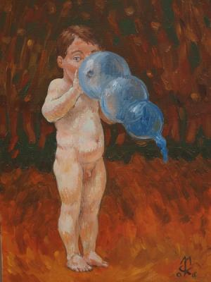 The Kid Inflating the Ball. Malutov Sergey