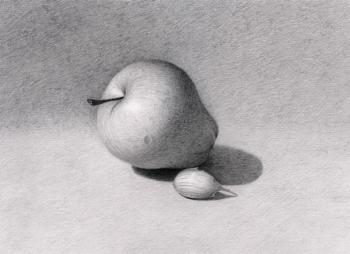 Apple with garlic clove ( ). Rustamian Julia