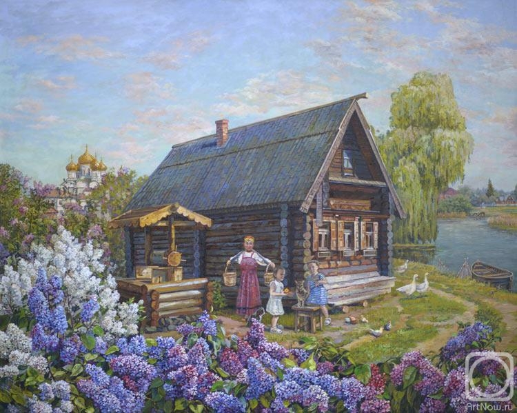 Сиреневый хутор» картина Панова Эдуарда маслом на холсте — купить на  ArtNow.ru