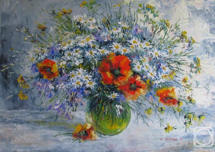 Kruglova Svetlana. Scarlet poppies and daisies