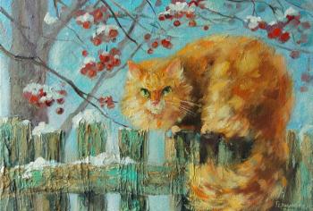Red on the fence (Ash Tree). Gerasimova Natalia