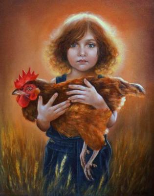 My chicken (Girl With A Chicken). Lygina Lyudmila
