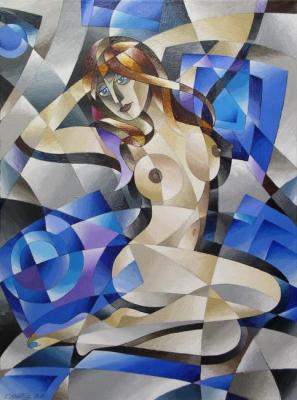 Bared on blue pillows. Saratov Andrey