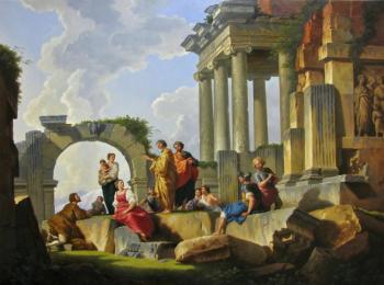 Apostle Paul preaches on the ruins