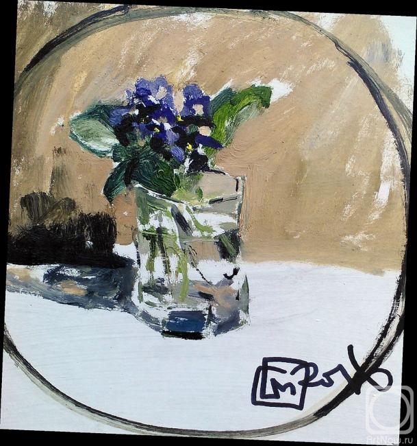Makeev Sergey. Violets in a glass. 2016