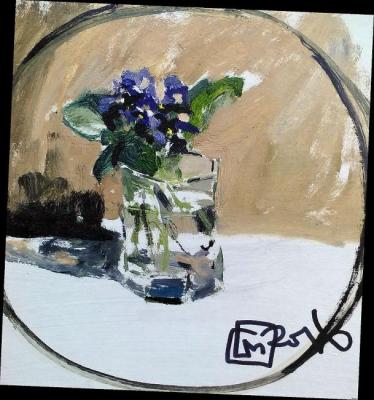 Violets in a glass. 2016