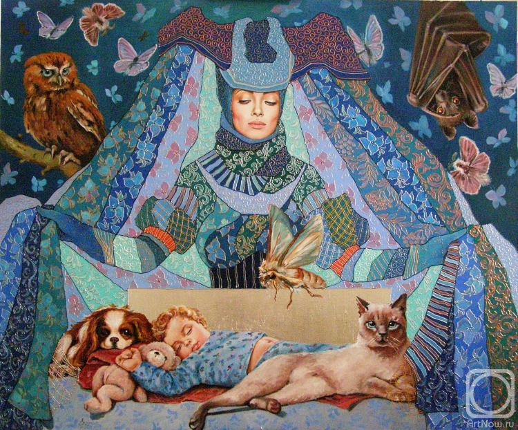 Mishchenko-Sapsay Svetlana. Bedtime Story (blue, series of works "Colors of the Rainbow")