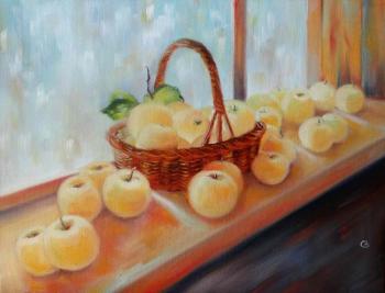 apples on the windowsill. Razumova Svetlana