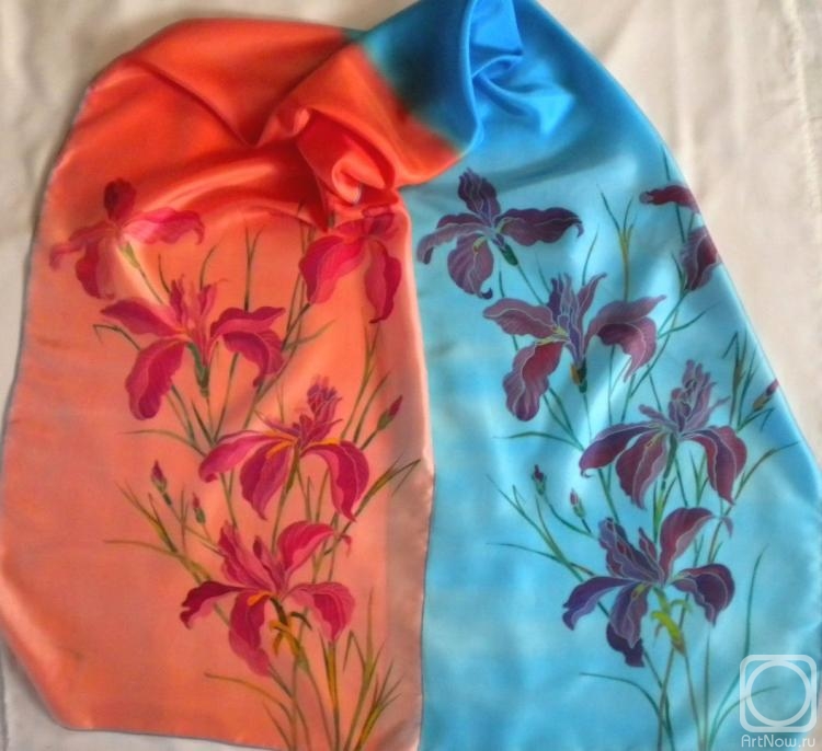 Moskvina Tatiana. Silk scarf batik "Vizavi"