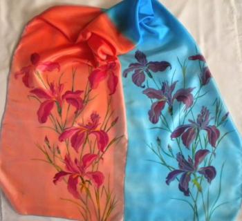 Silk scarf batik "Vizavi". Moskvina Tatiana
