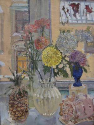 Flowers on the window. Blinkova Anzhela