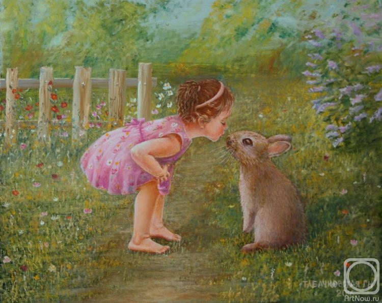 Kudryashov Galina. Girl and rabbit