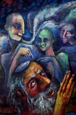 ANGELS LAUGHING AT THE PROPHET (Ridicule). Nesis Elisheva