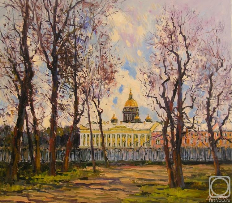 Malykh Evgeny. St.Petersburg. The view from the Rumiantsev Garden to the St.Isaak Cathedral