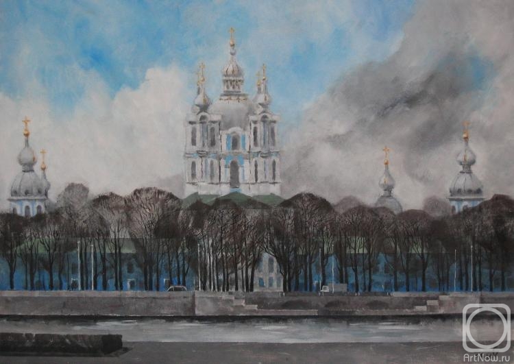 Bycov Sergey. View from The Sverdlovsk Embankment in St. Petersburg