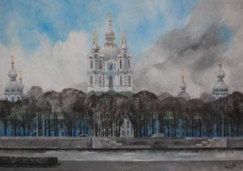View from The Sverdlovsk Embankment in St. Petersburg. Bycov Sergey