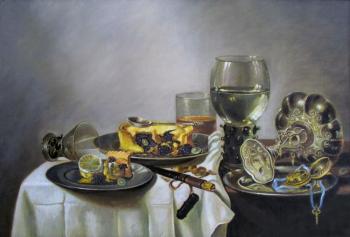 Author's copy. Willem Claesz Heda (Breakfast with blackberry pie). Khabarov Valeriy