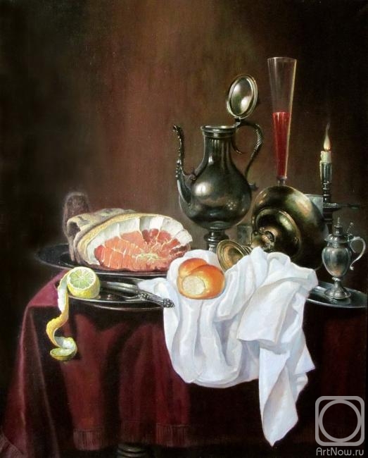 Khabarov Valeriy. Copy. Willem Claesz Heda (ham and silverware)