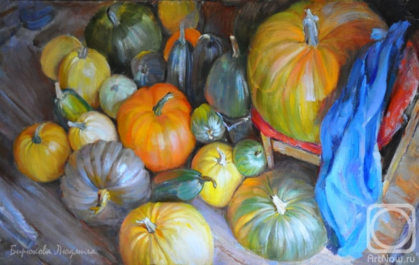Biryukova Lyudmila. Harvest pumpkin