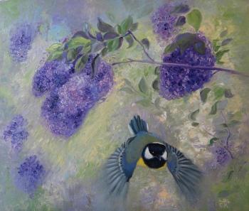 Lilac. The flight of a bird. Konstantinova Svetlana