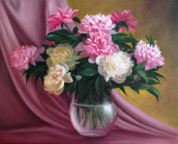 Peonies in a glass vase (Peonies In A Vase). Kogay Zhanna