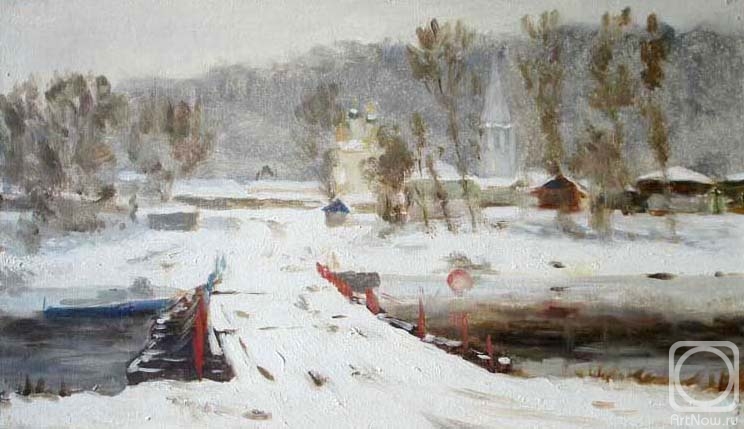 Kolesov Maksim. Bridge across the Klyazma in winter. Gorokhovets